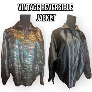 Vintage Reversible Oil Slick Oversized Jacket
